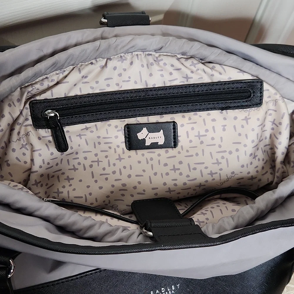 Radley London Dane Park medium tote open top nylon gray and black - Picture 10 of 16